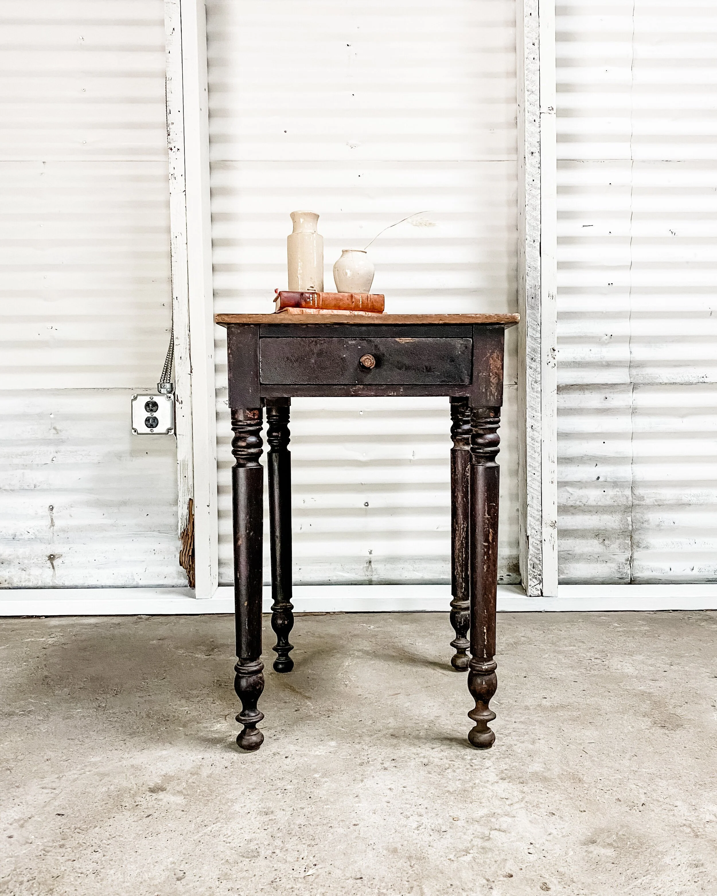 Antique Turned Leg Side Table — East End Salvage